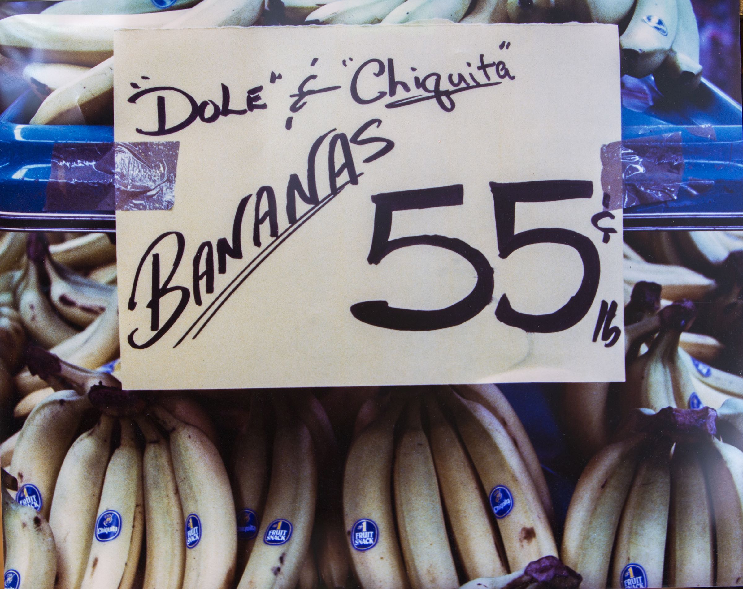 Chiquita bananas being sold in a supermarket.