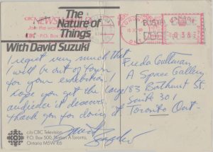 A postcard from David Suzuki in response to The Global Menu