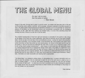 Artist's introduction to the Global Menu